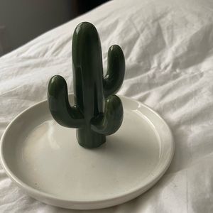 Cute ceramic cactus ring holder
